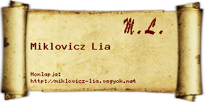 Miklovicz Lia névjegykártya